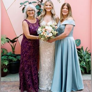 Mother of the Bride Long Dress.  Dusty Blue